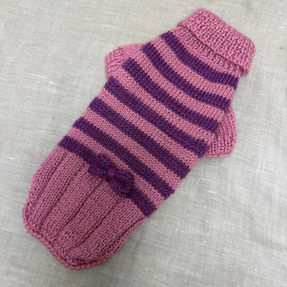 Hand knitted Alpaca Merino wool mix Jumper for Small Breed dogs and puppies 12-14inch chest