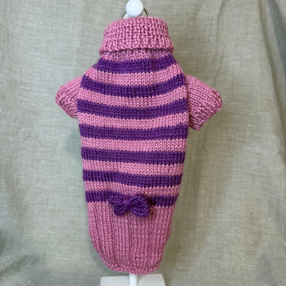 Hand knitted Alpaca Merino wool mix Jumper for Small Breed dogs and puppies 12-14inch chest