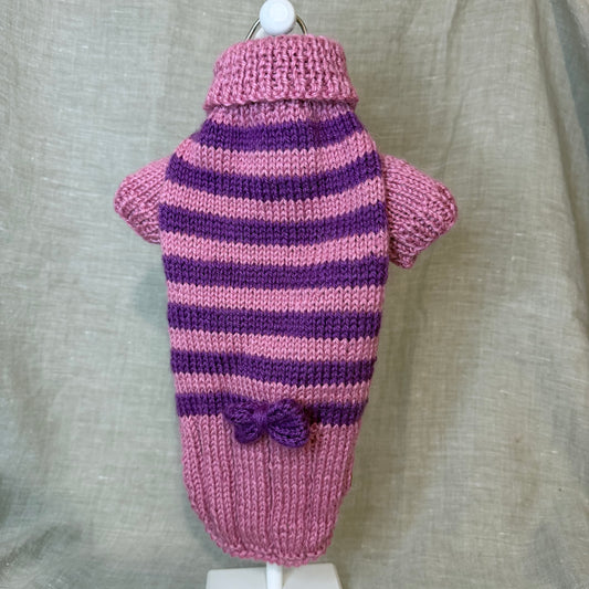 Hand knitted Alpaca Merino wool mix Jumper for Small Breed dogs and puppies 12-14inch chest