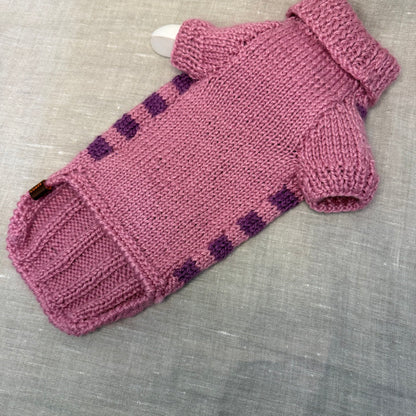 Hand knitted Alpaca Merino wool mix Jumper for Small Breed dogs and puppies 12-14inch chest