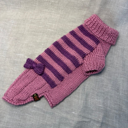 Hand knitted Alpaca Merino wool mix Jumper for Small Breed dogs and puppies 12-14inch chest