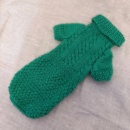 Hand knitted Alpaca Merino wool mix Jumper for Small Breed dogs and puppies 11-13in chest recommended for GIRLS