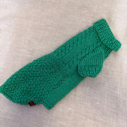 Hand knitted Alpaca Merino wool mix Jumper for Small Breed dogs and puppies 11-13in chest recommended for GIRLS