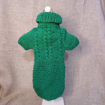 Hand knitted Alpaca Merino wool mix Jumper for Small Breed dogs and puppies 11-13in chest recommended for GIRLS