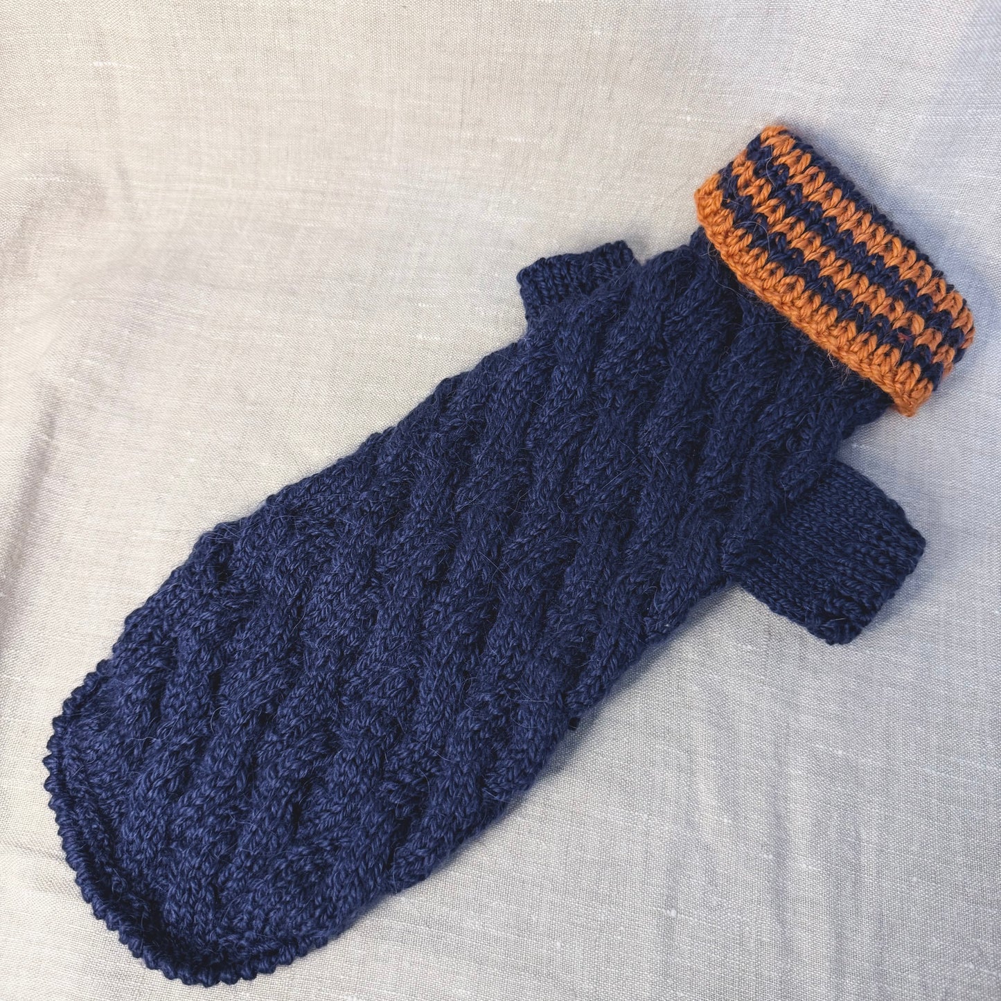 Hand knitted Alpaca Merino wool mix Jumper for Small Breed dogs and puppies 11-13in chest