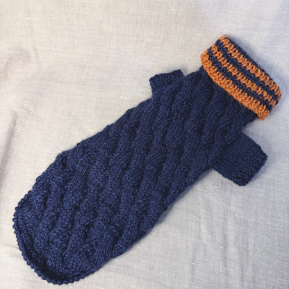 Hand knitted Alpaca Merino wool mix Jumper for Small Breed dogs and puppies 11-13in chest