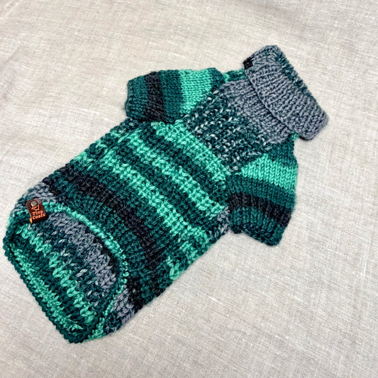 Hand knitted Alpaca Merino wool mix Jumper for 13-14inch chest, 8-9" length