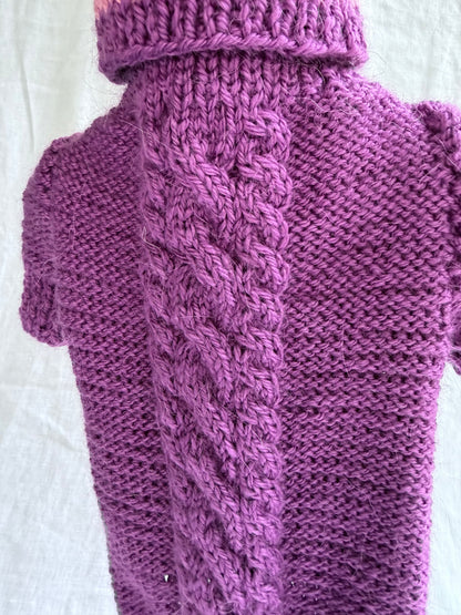 Hand knitted Alpaca Merino wool mix Jumper for 13-14inch chest, 9-10" length