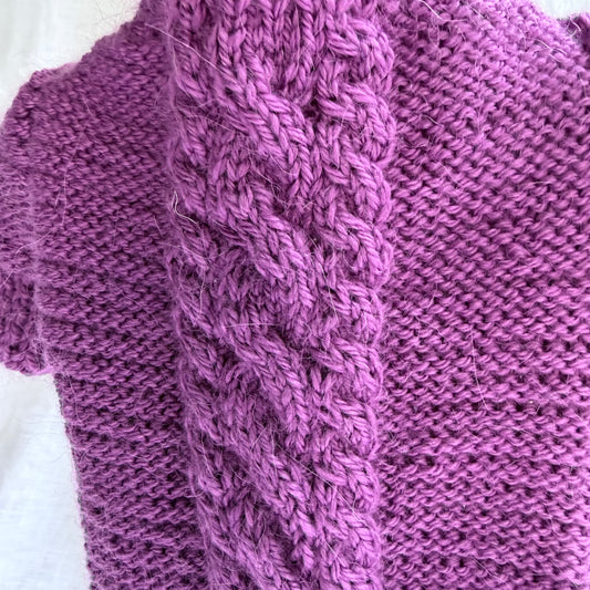 Hand knitted Alpaca Merino wool mix Jumper for 13-14inch chest, 9-10" length