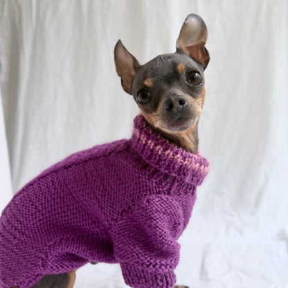 Hand knitted Alpaca Merino wool mix Jumper for 13-14inch chest, 9-10" length