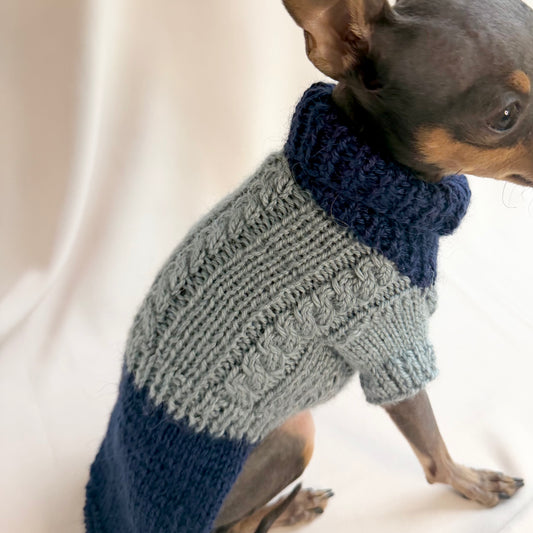 Hand knitted Alpaca Merino wool mix Jumper for 11-13inch chest, 9-10" length