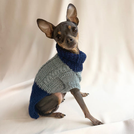 Hand knitted Alpaca Merino wool mix Jumper for 11-13inch chest, 9-10" length