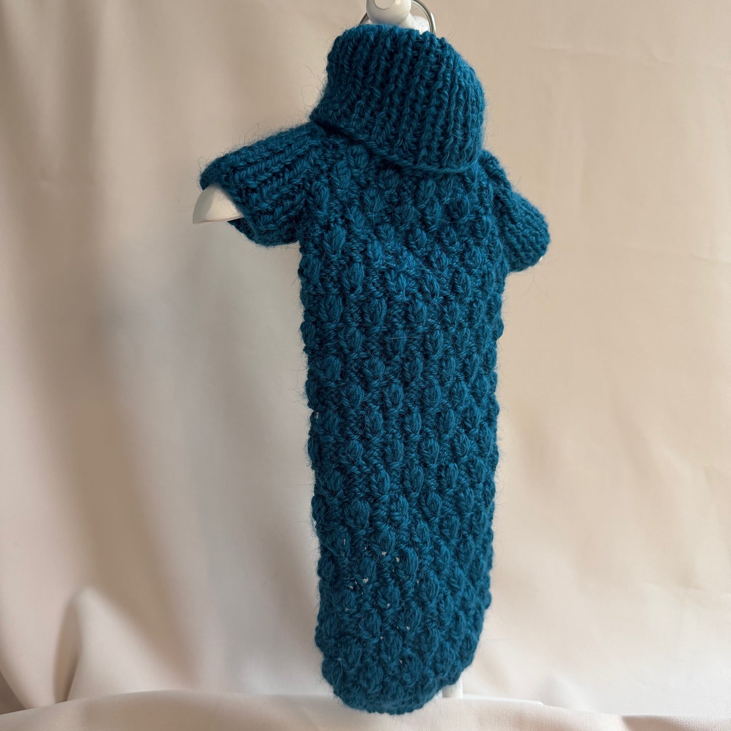 Hand knitted Alpaca Merino wool mix Jumper for Small Breed girl dogs 29-33cm chest