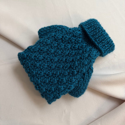 Hand knitted Alpaca Merino wool mix Jumper for Small Breed girl dogs 29-33cm chest