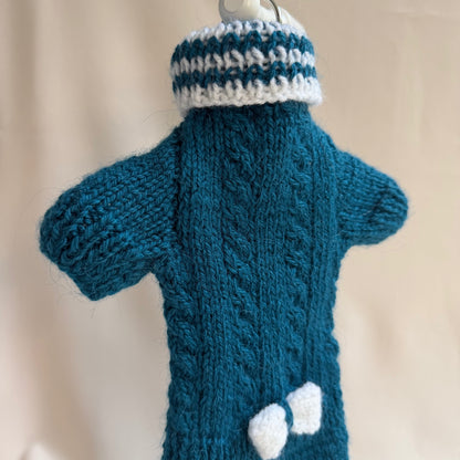 Hand knitted Alpaca Merino wool mix Jumper for Small Breed girl dogs 29-33cm chest