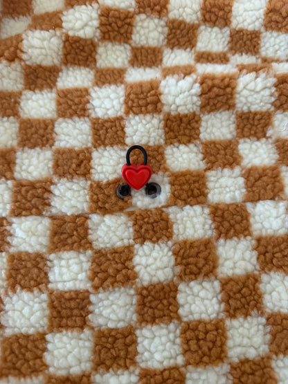 Checkered teddy Sherpa Onesie lined with 100% Cotton Fleece