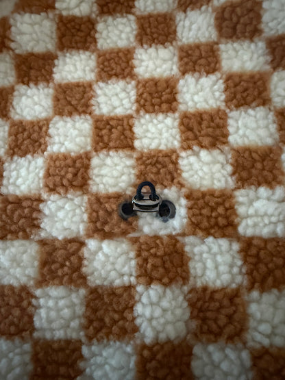 Checkered teddy Sherpa Onesie lined with 100% Cotton Fleece