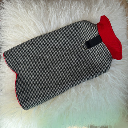 Vintage Houndstooth tweed wool coat - Fully lined - Made to Measure