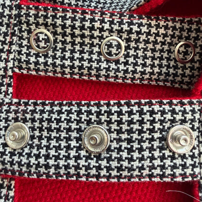 Vintage Houndstooth tweed wool coat - Fully lined - Made to Measure