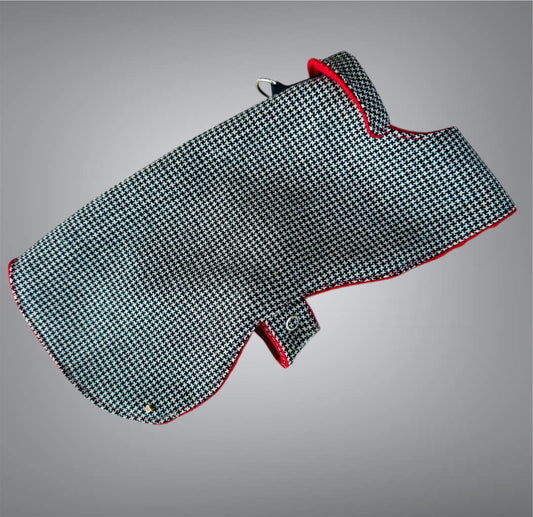 Vintage Houndstooth tweed wool coat - Fully lined - Made to Measure