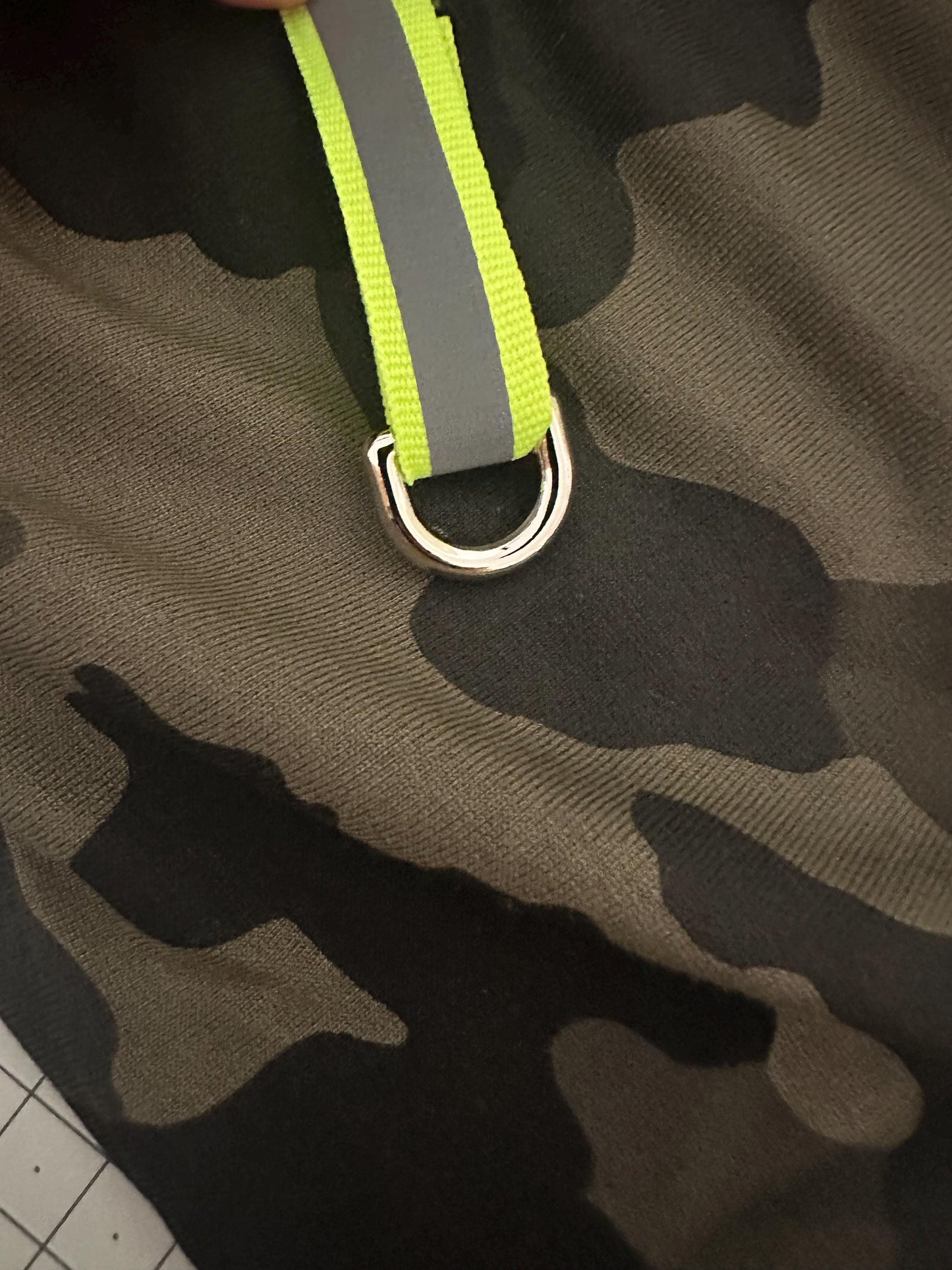 Soft cotton fleece top Camouflage + reflective tape - Chest 12-14 inch