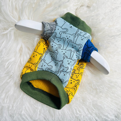 XXXS multicoloured Cotton Top for a puppy around 6" long, chest 8-10"