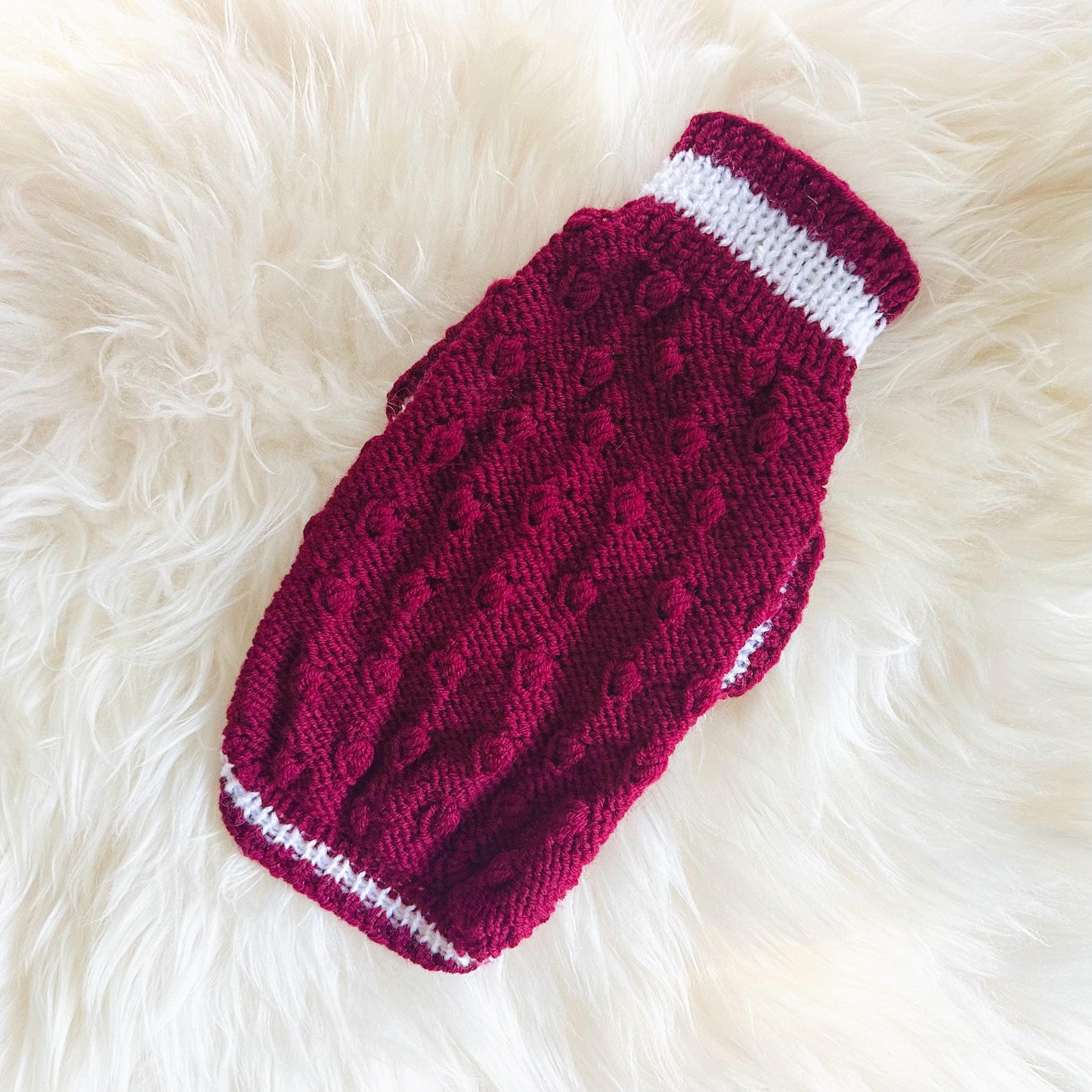 Merino alpaca wool blend hand-knit sweaters for Small Breeds XS S (around 1.8kg-3.5kg)