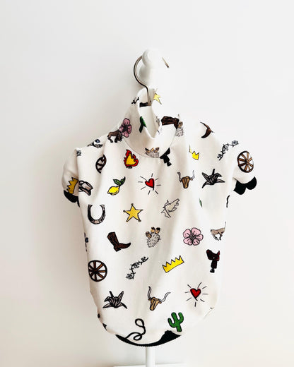 Custom Fit PJ's loungewear funky cowboy print top