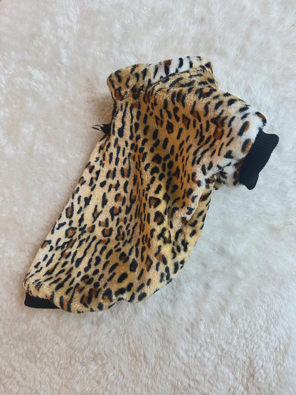 Custom Fit Animal print Fleece Dog Cardigan