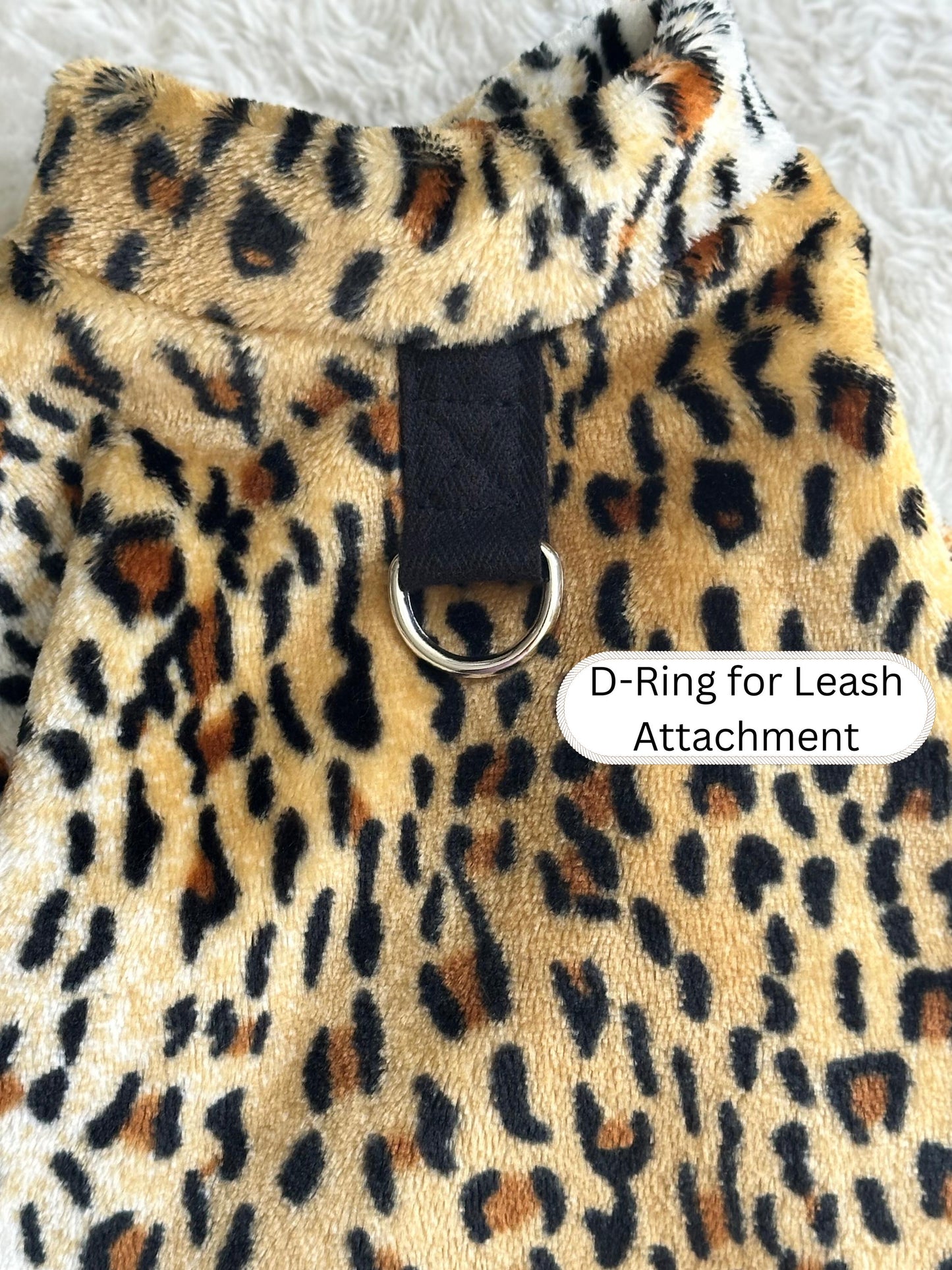 Custom Fit Animal print Fleece Dog Cardigan