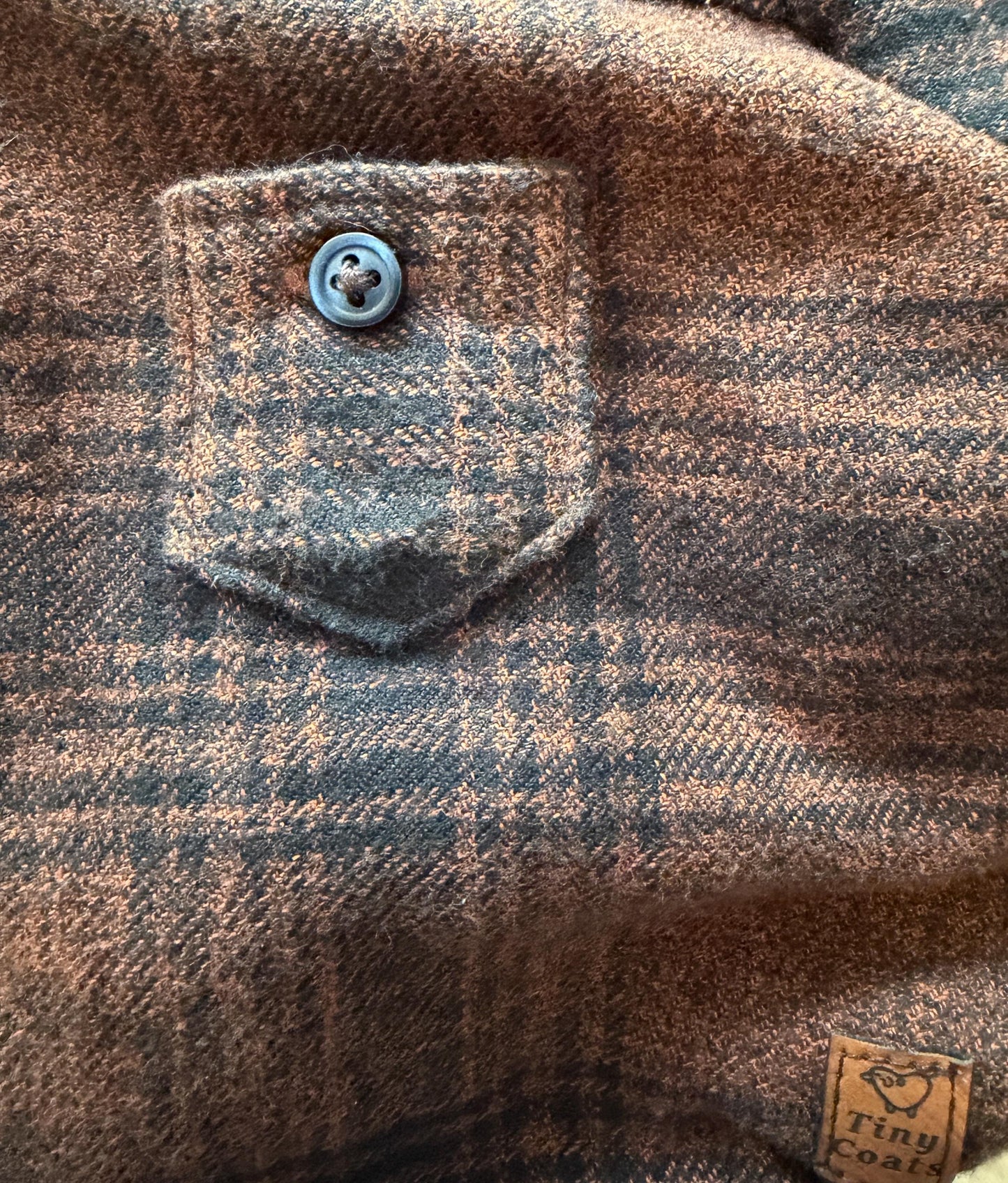 Upcycled Bespoke Flannel smart shirt | Made to measure for a small dog (1-7kg/ 2-15lbs)