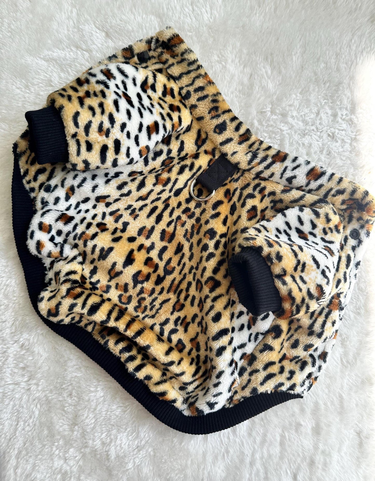 Custom Fit Animal print Fleece Dog Cardigan