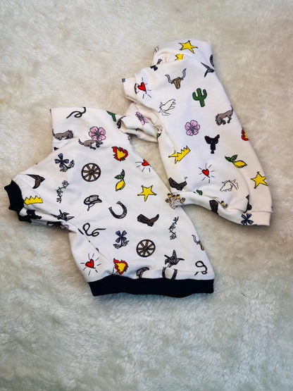 Custom Fit PJ's loungewear funky cowboy print top