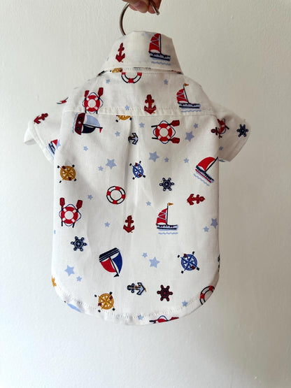 100% Lightweight Cotton Shirt Nautical print