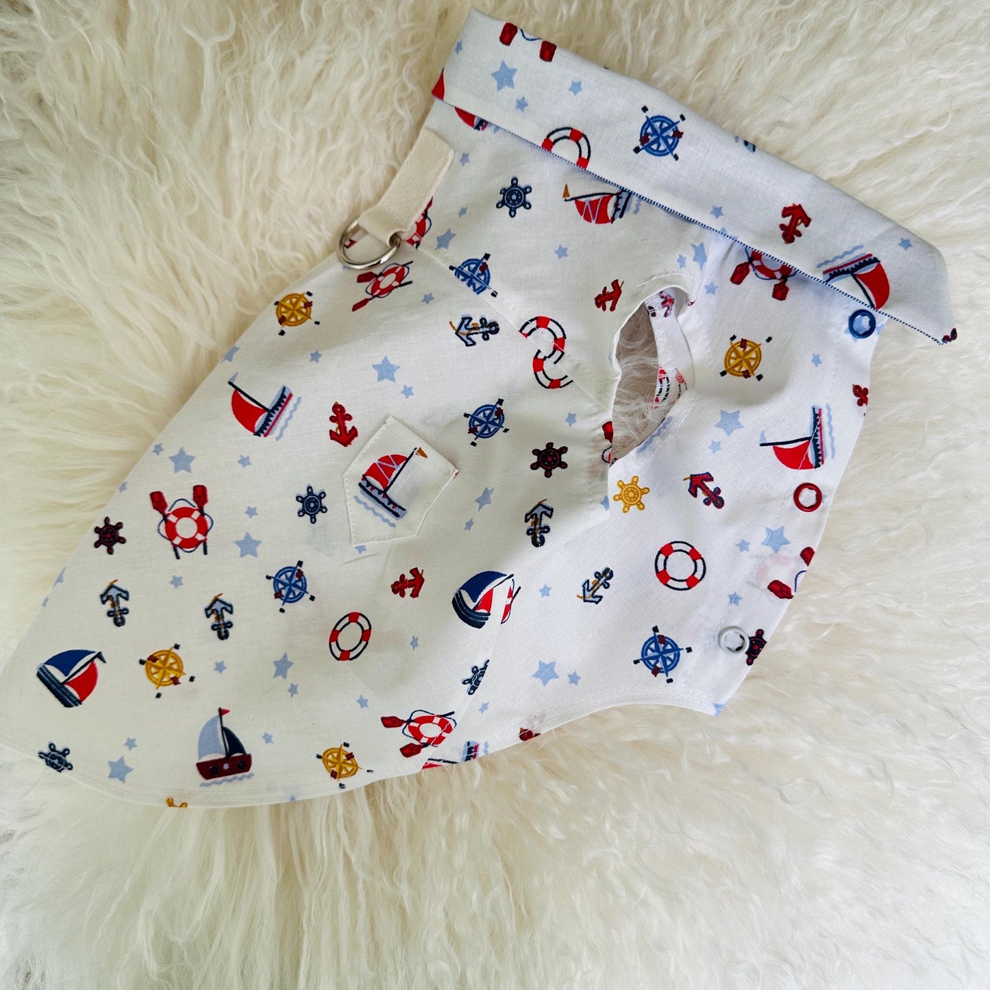 100% Lightweight Cotton Shirt Nautical print